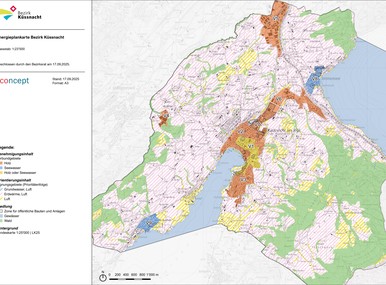 Energieplankarte Bezirk Küssnacht. Erarbeitet von econcept.